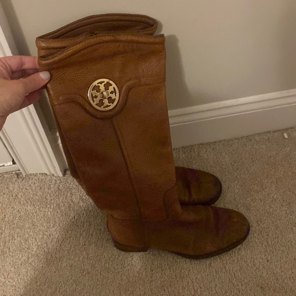 Tory Burch brown riding boots